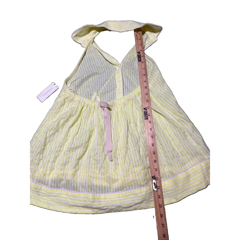 Maeve Anthropologie NWT Yellow & White Striped Button Halter Top Backless XS - Picture 14 of 14